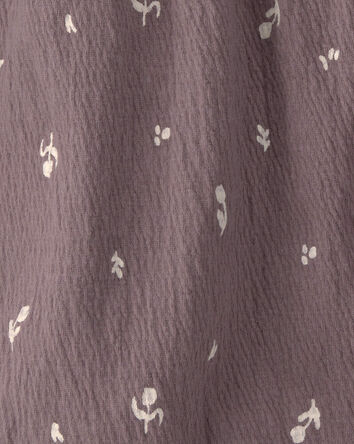 Baby Girl 2-Piece Floral Sleeveless Romper Set - Brown, 