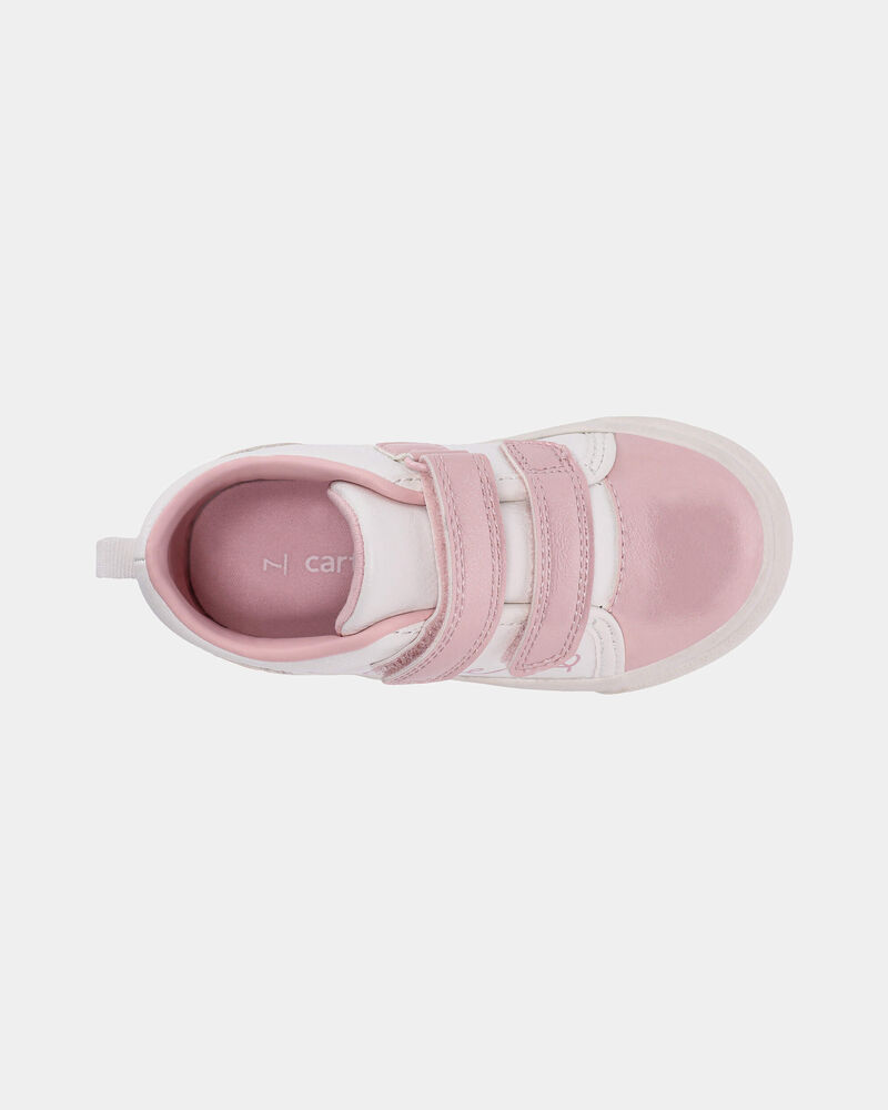 Toddler Girl Love Casual Sneakers - White/Pink, image 4 of 7 slides