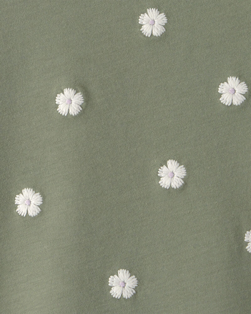 Tout-petit fille - Haut brod&eacute; &agrave; fleurs - Vert, image 3 sur 3 diapositives