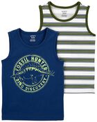 Toddler Boy 2-Pack Blue Tank Top Set, image 1 of 3 slides