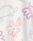 Baby Girl Floral 100% Cotton Snug Fit 1-Piece Pyjama - White, image 3 of 4 slides