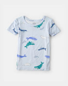 Tout-petit gar&ccedil;on - Ensemble de pyjama 2 pi&egrave;ces Ajust&eacute; &agrave; manches courtes Whale PurelySoft - Bleu, image 2 sur 5 diapositives