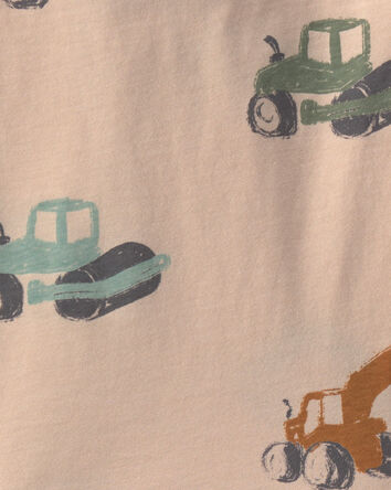 B&eacute;b&eacute; gar&ccedil;on - T-shirt &agrave; imprim&eacute; d&rsquo;engins de construction - Brun, 