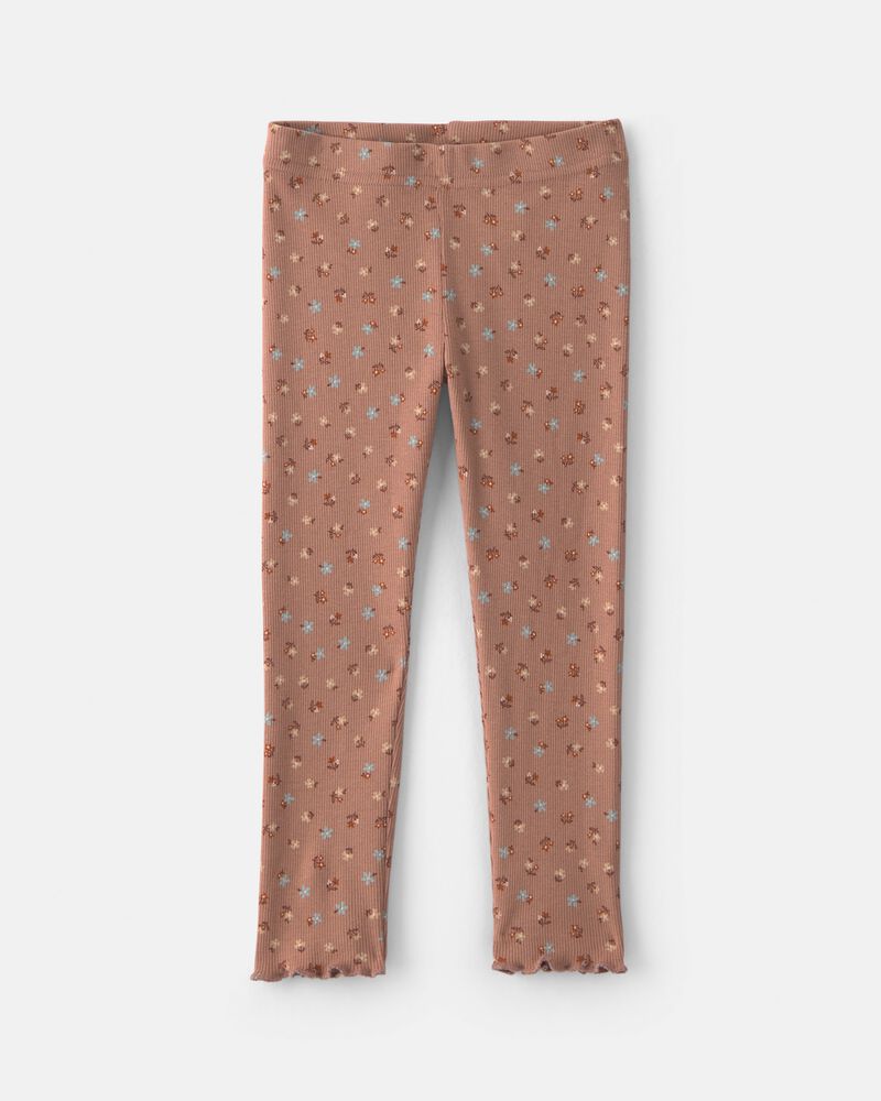 Toute-petit fille - Ensemble 2 pi&egrave;ces haut en molleton et pantalon &agrave; motif floral &ndash; Brun, image 2 sur 4 diapositives