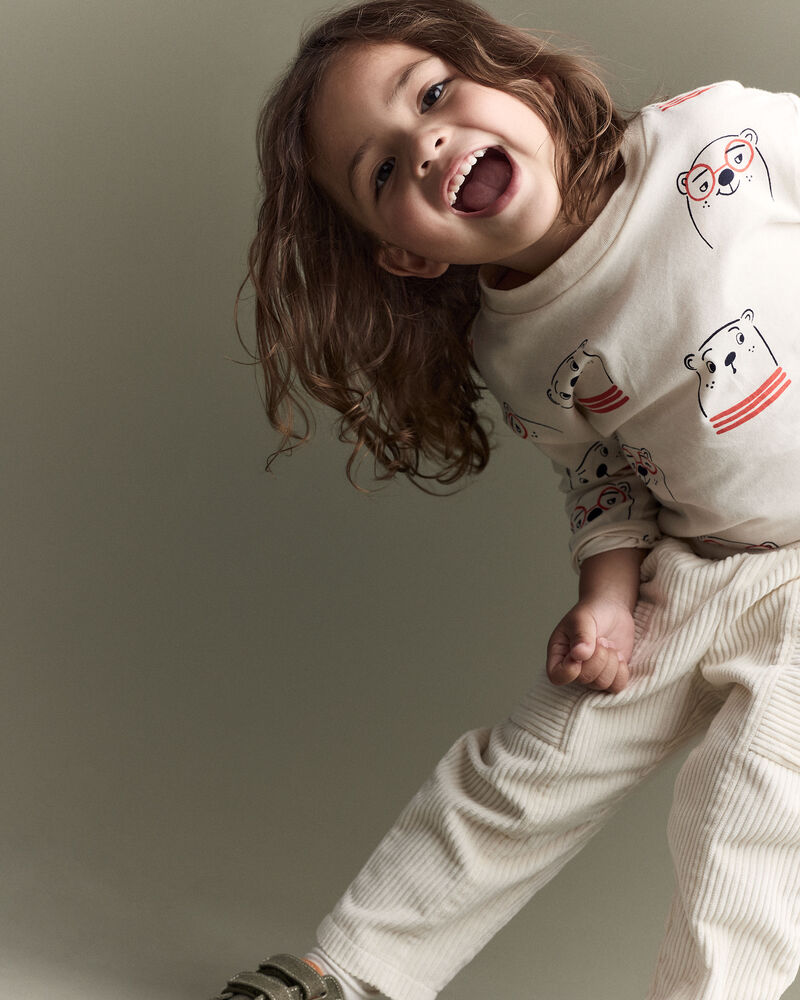 Toddler Boy Corduroy Pocket Pant - Cream, image 5 of 9 slides