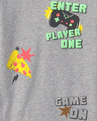 Gar&ccedil;ons - Pyjama ajust&eacute; 4 pi&egrave;ces en coton &agrave; motif jeu vid&eacute;o &ndash; Gris, image 4 sur 4 diapositives