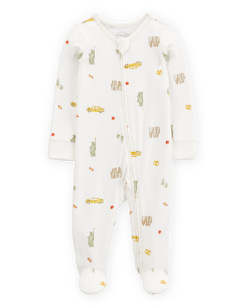 Baby New York City Print PurelySoft Sleeper - Cream, 