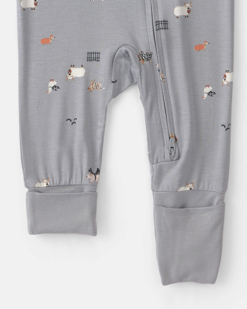 Baby Halloween PurelySoft&trade; 2-Way Zip Sleeper - Grey, image 3 of 9 slides