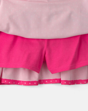 Girls Polka Dot Active Skort - Fuchsia, 