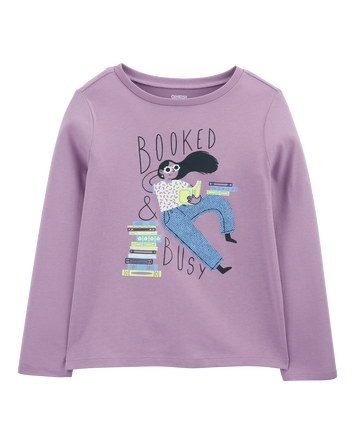 Kid Booked & Busy Long-Sleeve Shirt - Purple, 