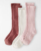 Toddler Girl 3-Pack Knee-High No-Slip Socks Made with Organic Cotton, image 1 of 3 slides