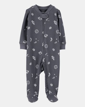 Baby Boy Space Print 2-Way Zip Thermal Sleeper, 