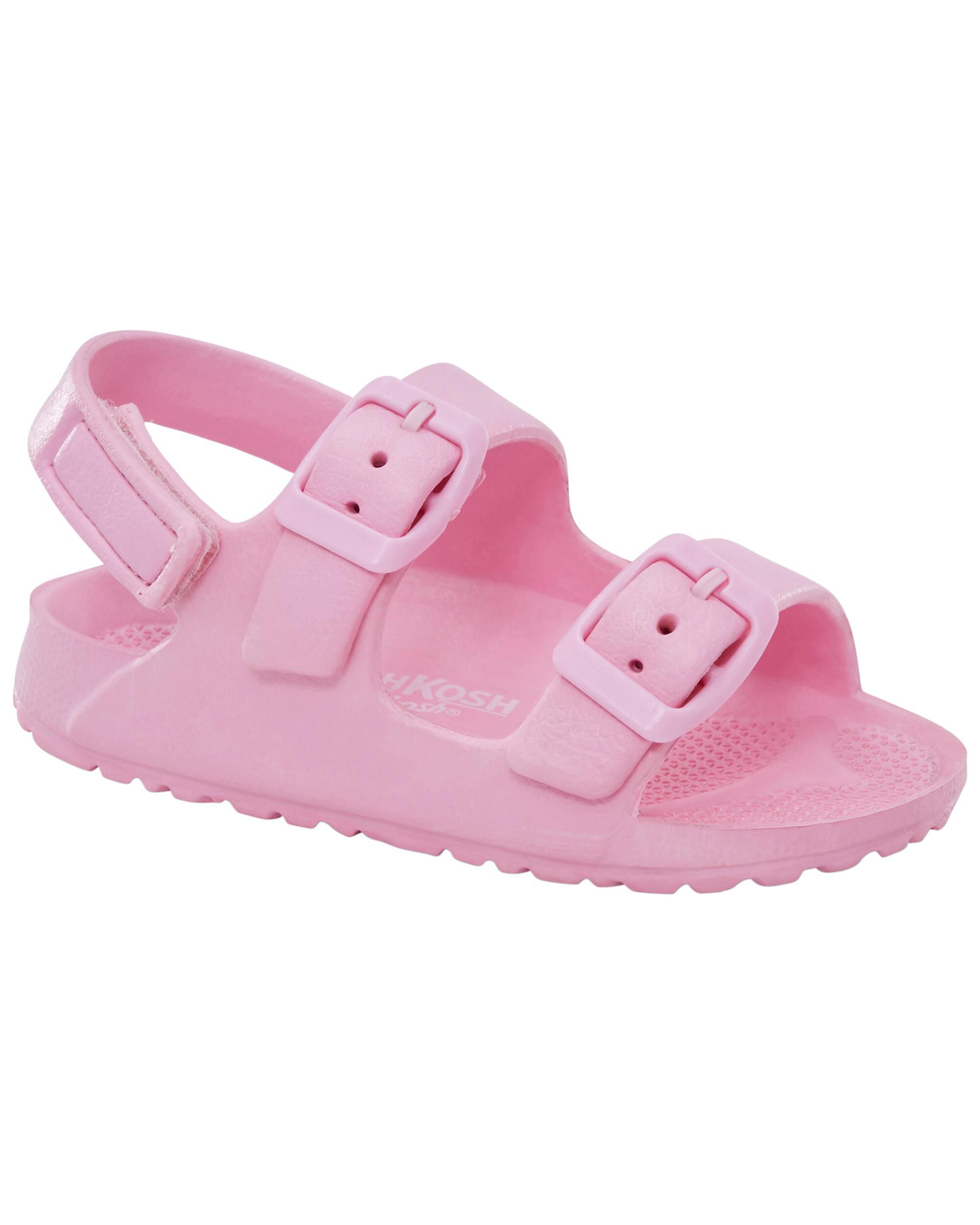 Pink double buckle sandals best sale