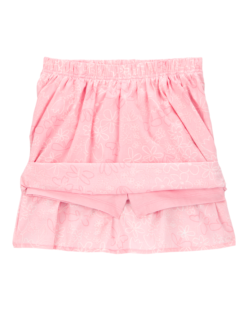 Kid 2-Piece Print Skort Set - Pink, image 2 of 4 slides