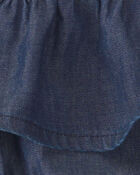 B&eacute;b&eacute; fille - Ensemble 3 pi&egrave;ces short chambray, haut et bandeau - Rose, image 4 sur 5 diapositives