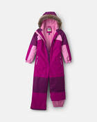 Girls 1 Piece Snowsuit- Purple, image 3 of 8 slides