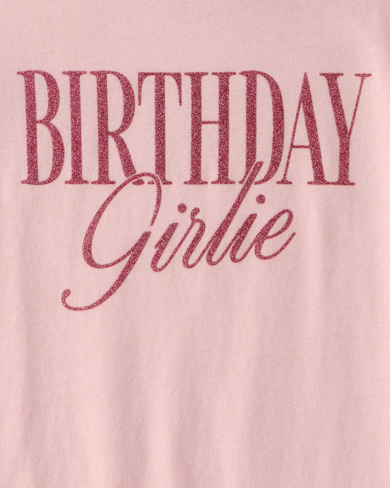 Girls 'Birthday Girlie' Graphic Tee - Pink, image 3 of 4 slides