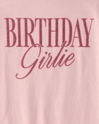 Girls 'Birthday Girlie' Graphic Tee - Pink, image 3 of 4 slides