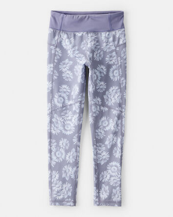 Filles - Legging de sport fleuri - Bleu, 