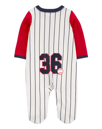 Baby Baseball Snap-Up Cotton Sleeper, 