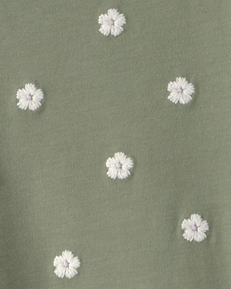 B&eacute;b&eacute; fille - Haut brod&eacute; &agrave; fleurs - Vert, image 3 sur 3 diapositives