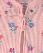 B&eacute;b&eacute; fille - Pyjama ajust&eacute; 1 pi&egrave;ce isotherme &agrave; motif floral &ndash; Rose, image 4 sur 4 diapositives