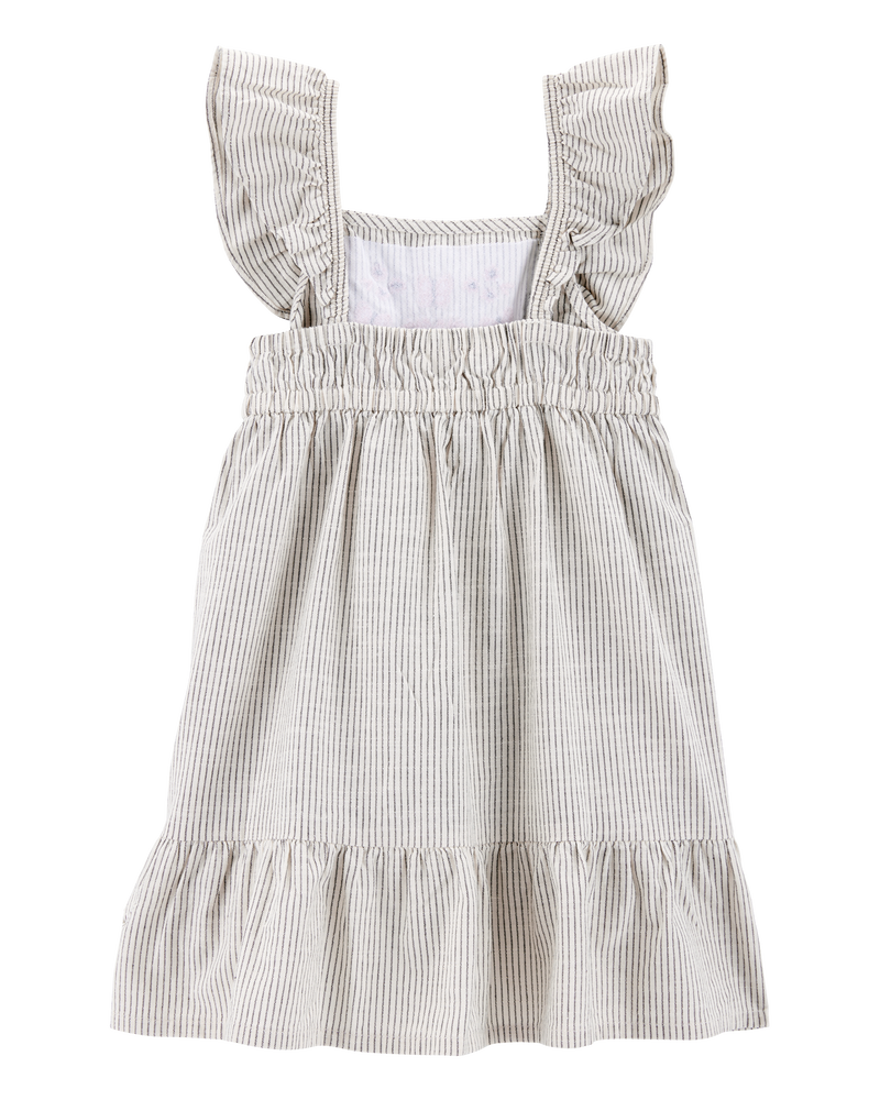 Toddler Striped Flutter-Sleeve Dress, image 2 of 4 slides