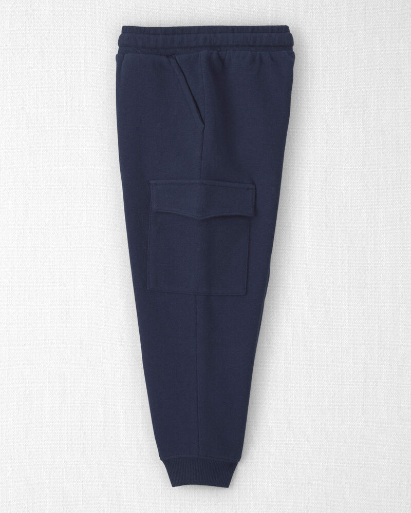 Toddler Boy Organic Cotton French Terry Cargo Pants, image 3 of 6 slides