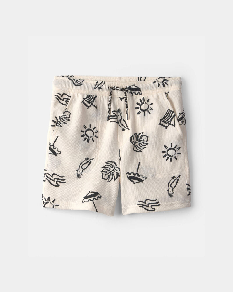 Boys Beach Shorts - Cream/Black, image 1 of 6 slides