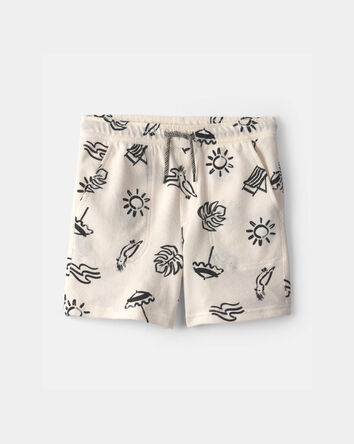Boys Beach Shorts - Cream/Black, 