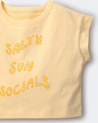 Tout-petit fille - T-shirt &agrave; coupe carr&eacute;e &laquo;Salty Sun Socials&raquo; - Jaune, image 5 sur 5 diapositives