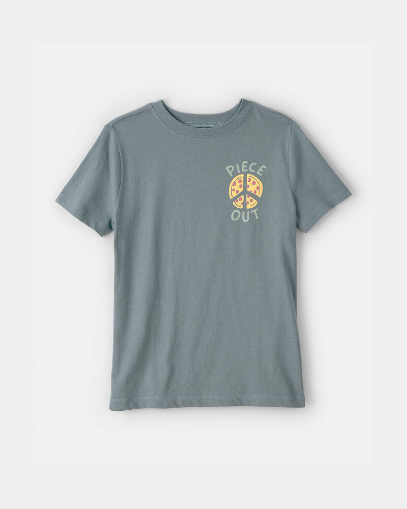 Kids 'Piece Out' Pizza Graphic Tee - Grey, image 1 of 3 slides