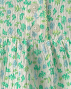 B&eacute;b&eacute; fille - D&eacute;bardeur &agrave; motif floral - Vert, image 2 sur 2 diapositives