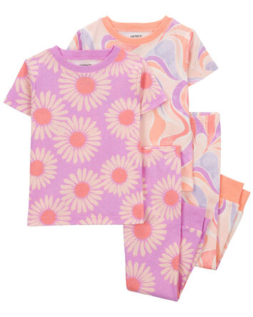 4-Piece Daisy 100% Snug Fit Cotton Pyjamas, 