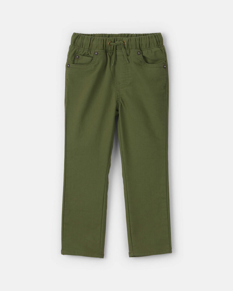 Toddler Boy Pull-On Pants - Olive Green, image 1 of 4 slides