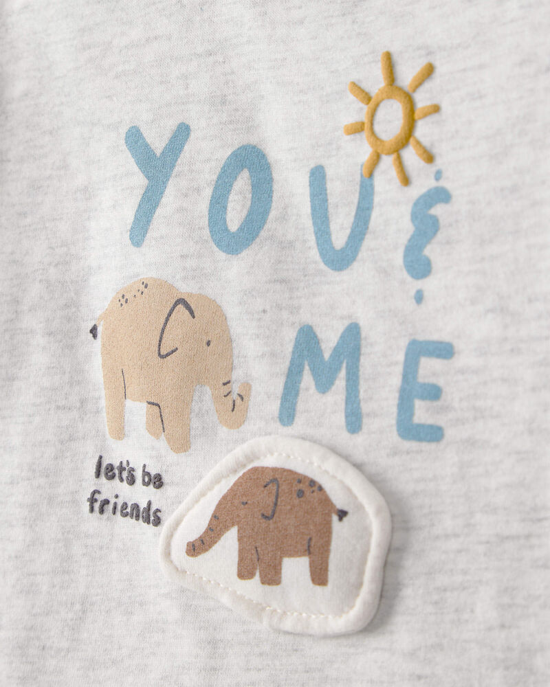 Baby 'Let's Be Friends' Graphic Tee - Grey, image 2 of 4 slides