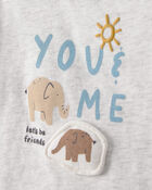 Baby 'Let's Be Friends' Graphic Tee - Grey, image 2 of 4 slides
