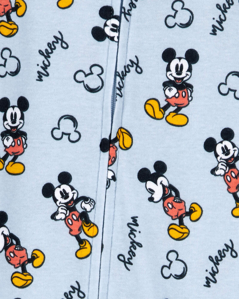 B&eacute;b&eacute; gar&ccedil;on - Pyjama 1 pi&egrave;ce &agrave; pieds en coton ajust&eacute; imprim&eacute; de Disney&copy; Mickey Mouse - Bleu, image 2 sur 2 diapositives