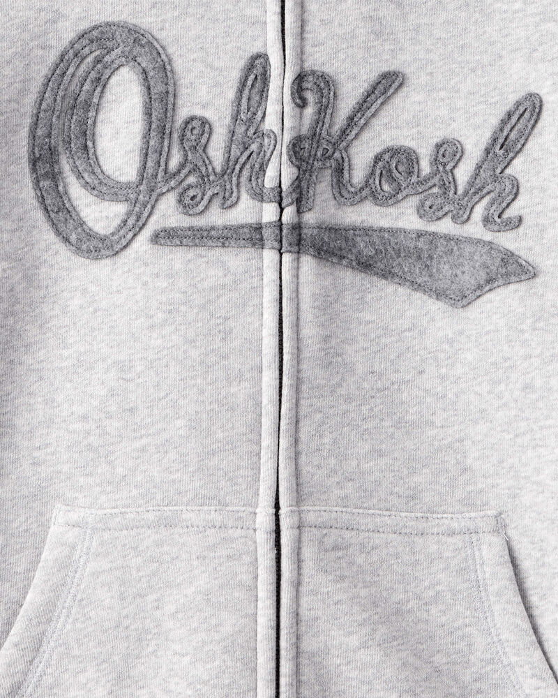 Boys OshKosh Logo Zip Jacket - Grey, image 3 of 4 slides