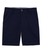 Kid Stretch Chino Uniform Shorts - Navy, image 1 of 4 slides