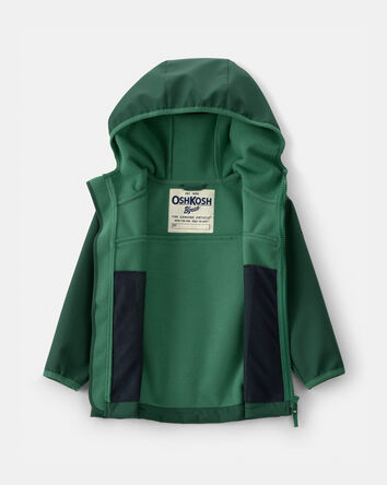 Toddler Boy Water-Activated Rain Jacket- Green, 