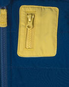 B&eacute;b&eacute; gar&ccedil;on - Blouson matelass&eacute; avec doublure en molleton teddy &ndash; Bleu/Jaune, image 3 sur 3 diapositives