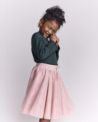 Toddler Girl Mock Neck Long-Sleeve Top - Dark Green, image 5 of 6 slides