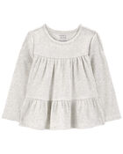 Toddler Tiered Long-Sleeve Ribbed Top, image 1 of 3 slides