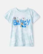 Girls Bluey Tie-Dye Short-Sleeve Graphic Tee - Blue/White, image 1 of 2 slides