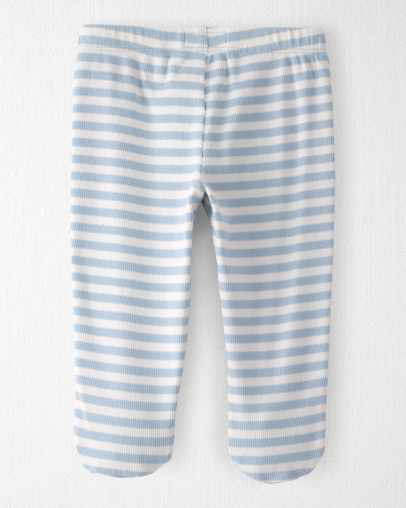 B&eacute;b&eacute; - Pantalon &agrave; pieds avec coton biologique &agrave; rayures, image 2 sur 4 diapositives
