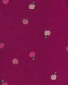 Baby Girl 3-Piece Apple Long-Sleeve Bodysuit & Pant Set - Burgundy/Pink, image 4 of 6 slides