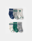 Baby 6-Pack Pickleball Socks - Green/Grey, image 1 of 2 slides