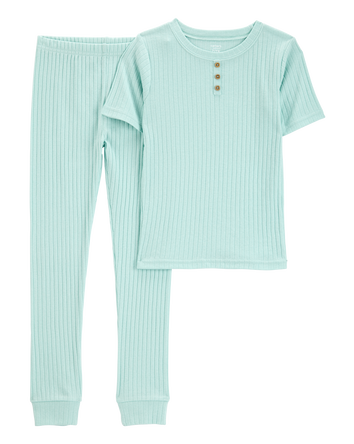 Kid 2-Piece Ribbed Cotton Blend Pyjamas, 