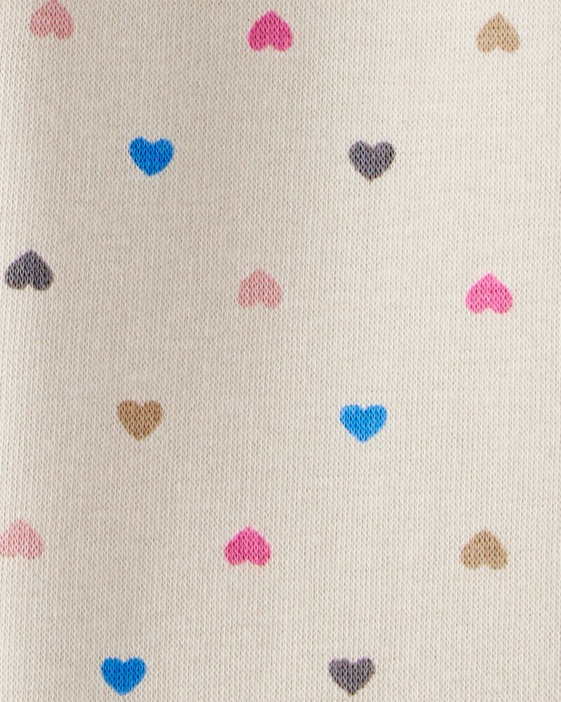 Toddler Girl Heart Pull-On Stretch Cozy Leggings - Cream, image 4 of 5 slides
